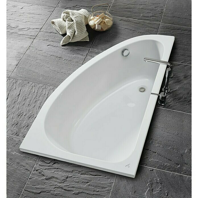 Camargue Eckbadewanne HoustonL x B: 160 x 95 cm, Linksseitig, Sanitäracryl, Weiß Mood Shot