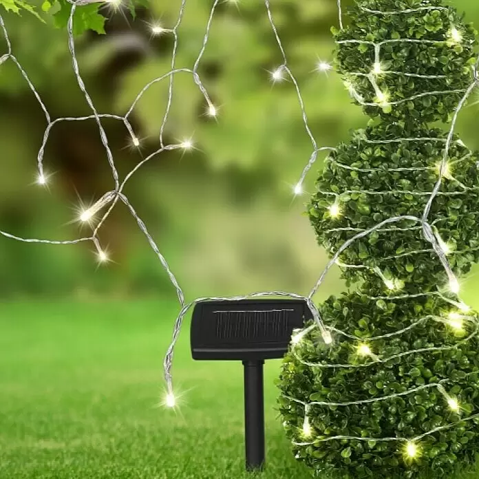 Globo Solar-Lichterkette - 20 m, IP44, Lichtfarbe: Warmweiß - Detailaufnahme