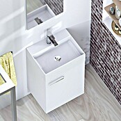 Conjunto de mueble de baño Mini (45 cm, Blanco seda, Mate)