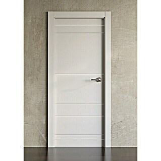 Pack puerta de interior Maracay (82,5 x 203 cm, Izquierda, Blanco lacado, Maciza aligerada, Ciega)