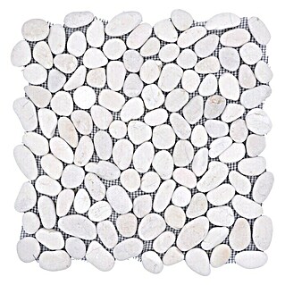 Mosaikfliese Kiesel XKF 006M (30,5 x 30,5 cm, Weiß, Matt)