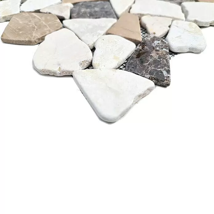 Mosaikfliese Mix CIOT 30/190KBM - 30,5 x 30,5 cm, Braun/Weiß, Matt - Detailaufnahme