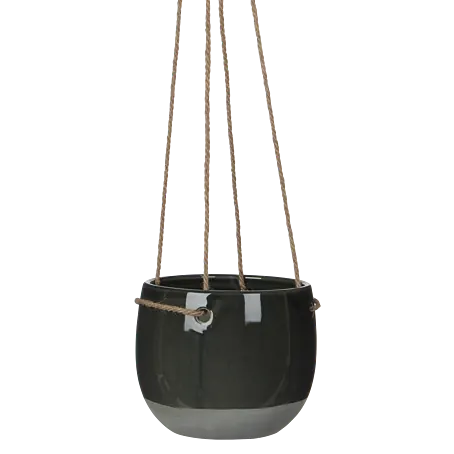 Mica Decorations Blumenampel Resa - Auenma ( x H): 16,5 x 13,5 cm,  Keramik, Dunkelgrau, Glnzend online kaufen bei BAUHAUS