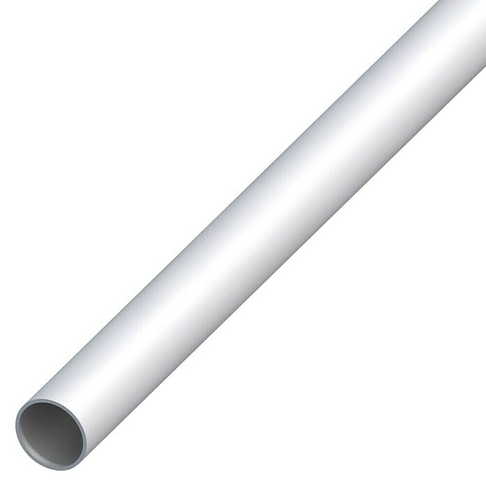 Kantoflex Rundrohr (Ø x L: 25 x 2.500 mm, Aluminium, Silber, Eloxiert)