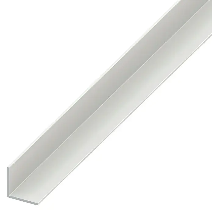Kantoflex Winkelprofil - 2.500 x 30 x 30 mm, Stärke: 1,1 mm, Kunststoff, Weiß - Nahaufnahme eines weißen Winkelprofils, das für Konstruktionen und Rahmen verwendet wird. Ideal für Heimwerkerprojekte und professionelle Anwendungen.
