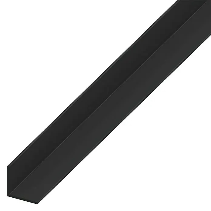 Winkelprofil - 2.500 x 25 x 25 mm, Stärke: 1,8 mm, Kunststoff, Schwarz - Winkelprofil aus dunklem Metall. Ideal für Konstruktionen und Stabilität. Vielseitig einsetzbar im Bauwesen und Handwerk.