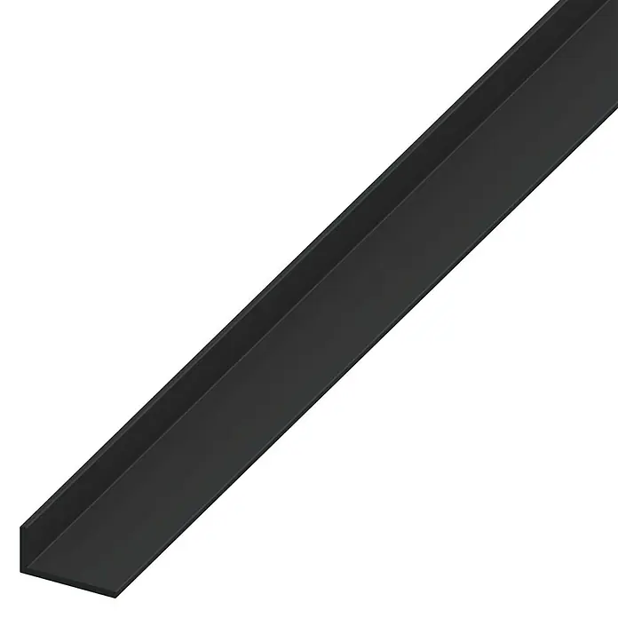 Winkelprofil - 2.500 x 25 x 20 mm, Stärke: 2 mm, Kunststoff, Schwarz - Schwarzes Stahlwinkelprofil, ideal für Konstruktionen und Rahmenbau. Robust und vielseitig einsetzbar.