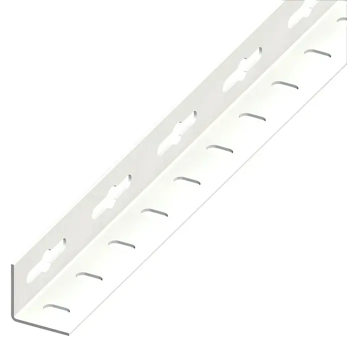 Winkelprofil - 1.000 x 15,5 x 15,5 mm, Stärke: 0,75 mm, Weiß - Weißer Winkelverbinder mit Lochmuster für Regale und andere Konstruktionen. Ideal für Heimwerkerprojekte und zur Befestigung von Bauteilen.