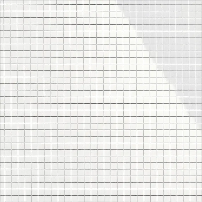 Metalleffekt-Platte Flex -  - Weiße Mosaikfliesen: Eine glänzende, saubere und moderne Oberfläche für Badezimmer oder Küchen, die Licht reflektiert und eine beruhigende Atmosphäre schafft.
