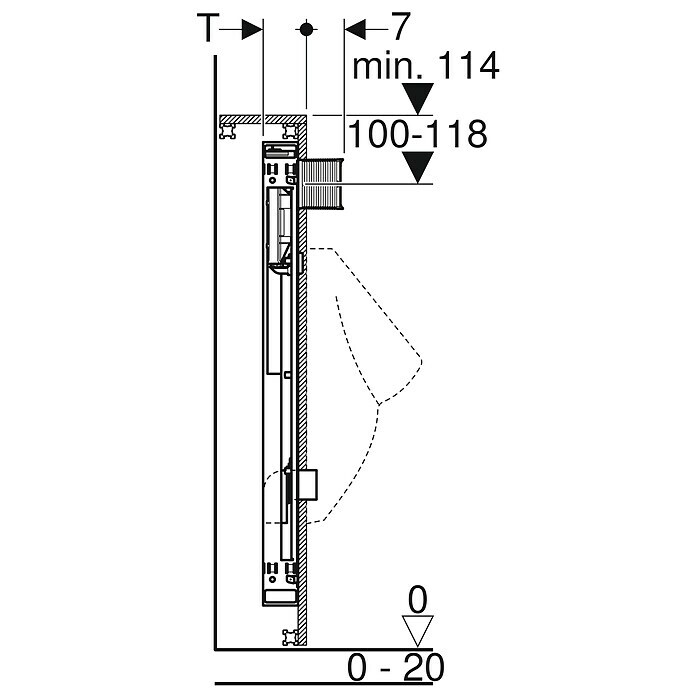 Geberit Gis Urinal-Montageelement1-Mengen-Spülung, 10 x 42 x 109 cm Unknown