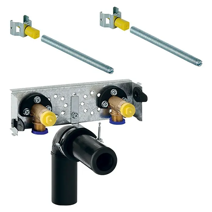 Geberit Gis Waschtisch-Set 461.430.00.1 - 9 -tlg., Passend für: Geberit GIS-Tragesystem - Installationseinheit mit Ventilen, Halterungen und Gewindestangen für die Sanitärinstallation. Robuste und professionelle Ausführung.