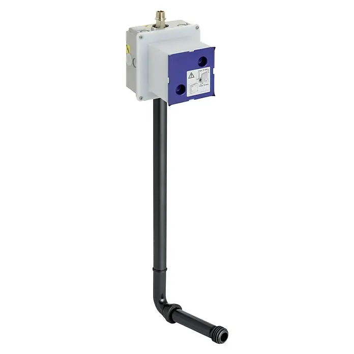 Geberit Urinalbefestigung 116.003.001 - Fließdruck: 100 kPa - 800 kPa - Einbaubox für Waschtischarmaturen mit schwarzem Siphon, ideal für moderne Badezimmerdesigns und einfache Installation.