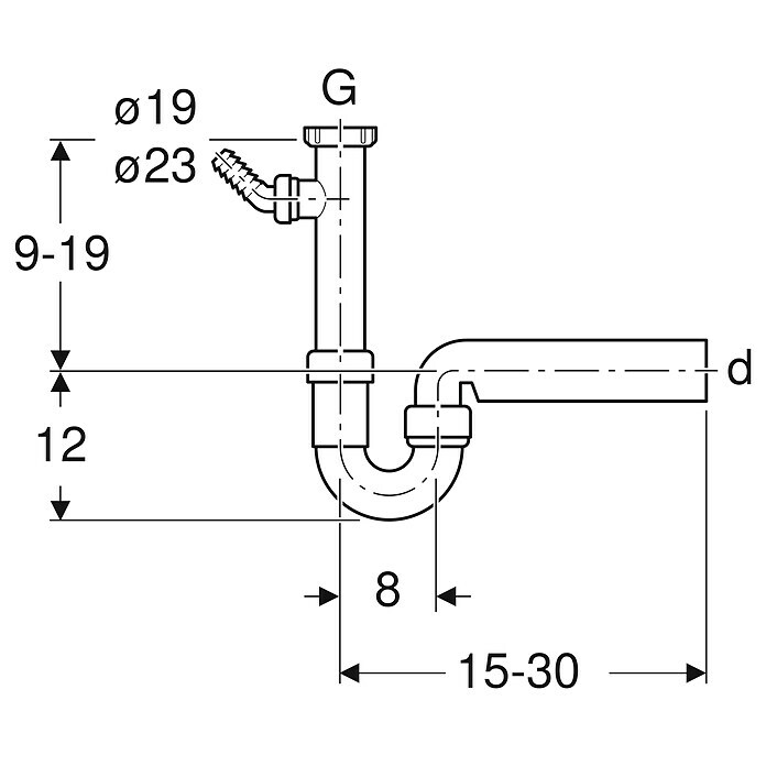 Geberit Spültisch-Siphon1½″, DN 50, Kunststoff Unknown