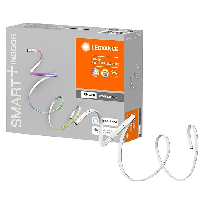 Ledvance Smart+ WiFi Smart-LED-Band Flex Basisset - Länge: 2 m, RGB, 8,5 W, 550 lm - LEDVANCE Smart+ Indoor Flex 2M RGB Lichtband mit tunable white Funktion und WiFi-Technologie für smarte Beleuchtung im Innenbereich.