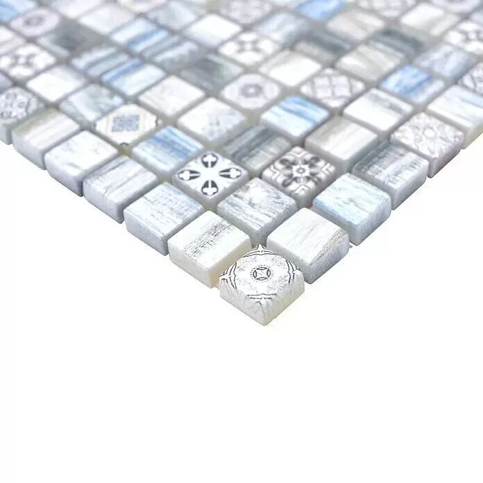 Mosaikfliese Quadrat Crystal XCM RW39 - 30 x 30 cm, Mehrfarbig, Matt - Detailaufnahme