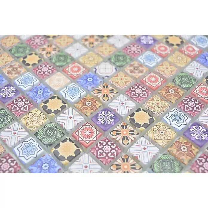 Mosaikfliese Quadrat Crystal XCM RB83 - 30 x 30 cm, Mehrfarbig, Matt - Detailaufnahme