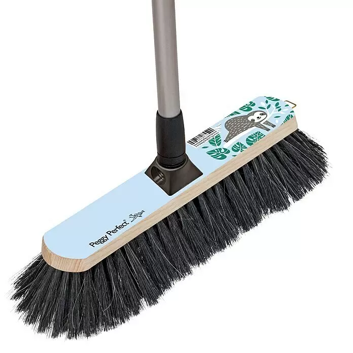 Peggy Perfect Besen Faultier Fauli - Mit Stiel, Breite Besen: 28 cm, Material Borsten: Rosshaar-Mischung - Detailaufnahme