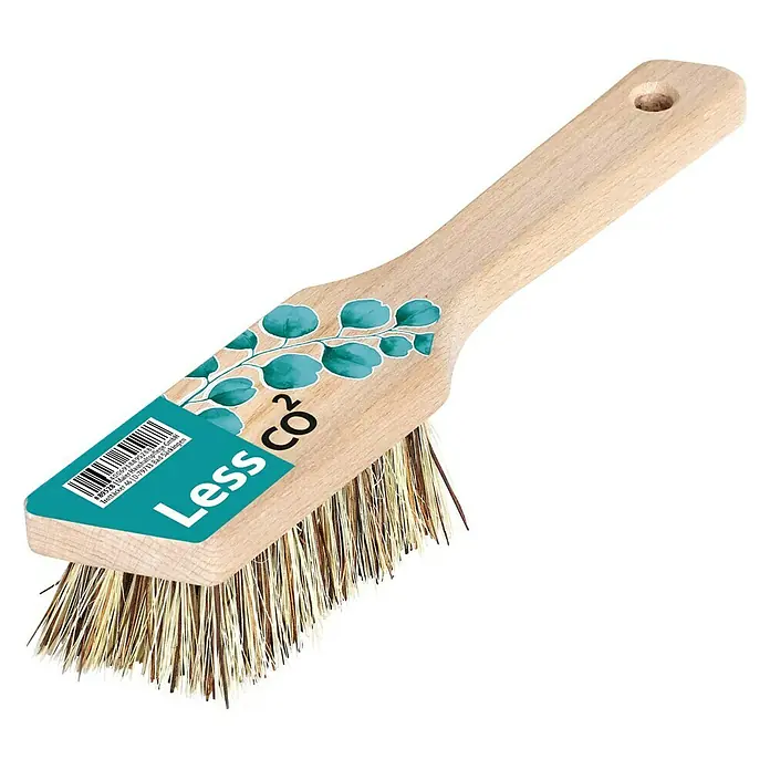 Peggy Perfect Less co² Eckenbürste - Material Borsten: Naturfaser - Eine Handfeger mit Holzgriff und Naturborsten der Marke Less CO2, ideal für Haushalt und Werkstatt.