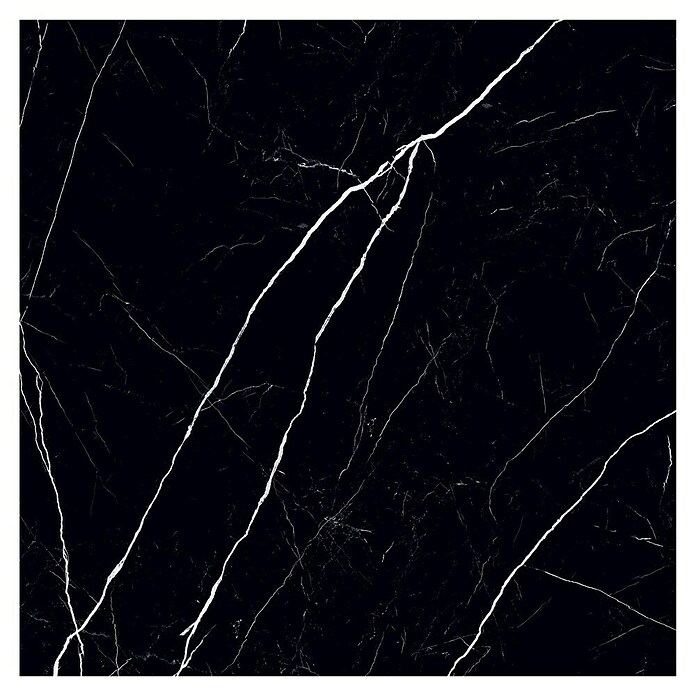 Feinsteinzeugfliese Black Marble (120 x 120 cm, Schwarz, Glänzend) | BAUHAUS