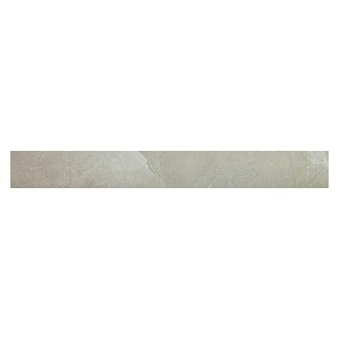 Sockelfliese Premium Marble - 7 x 60 cm, Ivory, Glänzend - Elegante lange Fliese in Beige- und Grautönen mit natürlicher Marmorierung, ideal für moderne Innenräume.