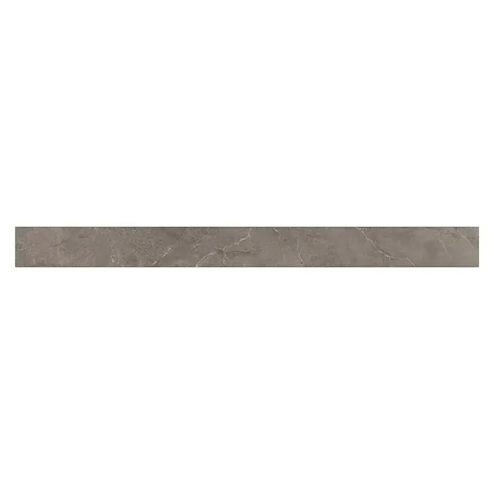 Sockelfliese Premium Marble - 7 x 80 cm, Grau, Glänzend - Graue Keramikfliese mit Marmoroptik, ideal für moderne Innenräume. Das elegante Design verleiht jedem Raum einen Hauch von Luxus und Stil.