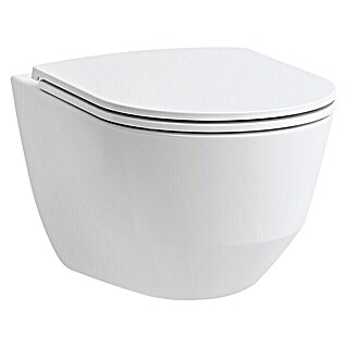 Laufen Pro Wand-WC Compact (Spülrandlos, Ohne Spezialglasur, Spülform: Tief, WC Abgang: Waagerecht, Weiß)