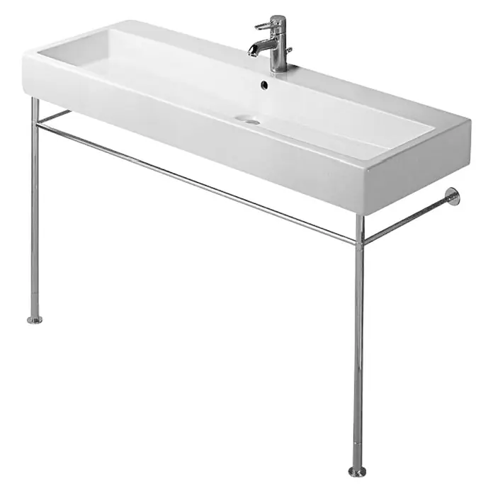 Duravit Vero Konsole - B x L: 112,5 x 42,5 cm, Chrom - Elegantes Waschbecken mit schlankem Design und glänzenden Chrombeinen für ein modernes Badezimmer.