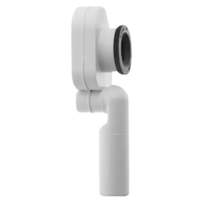 Duravit Urinal-Absaugsiphon - Abgang: Senkrecht, Passend für: Duravit Urinale - Nahaufnahme eines weißen Sanitärprodukts mit einem schwarzen Ring, das aus Kunststoff gefertigt scheint und an eine Kamera erinnert.