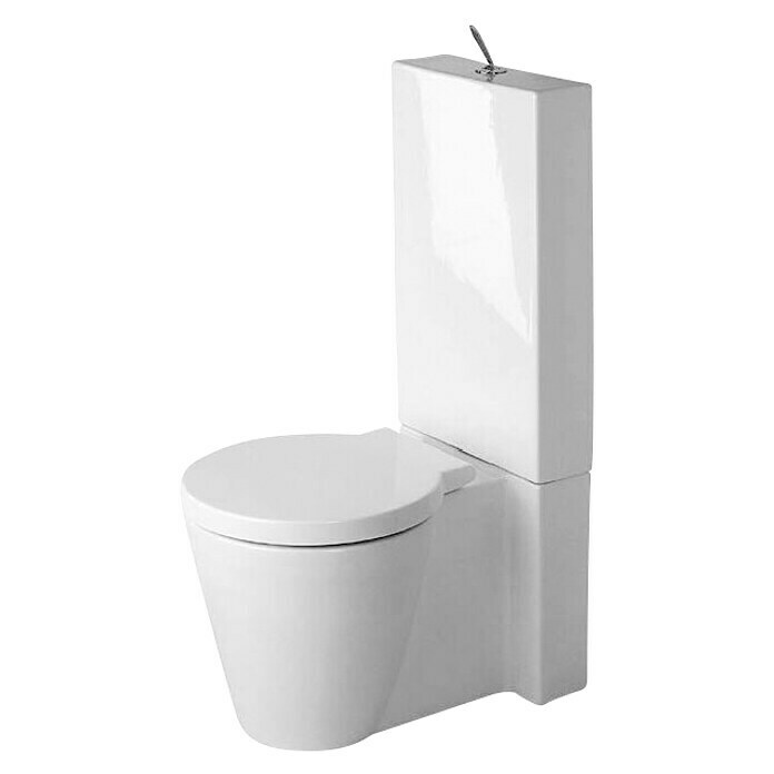 Duravit Starck 1 Stand-WC-KombinationMit Spülrand, Ohne Spezialglasur, Spülform: Tief, WC Abgang: Waagerecht, Weiß Diagonal View