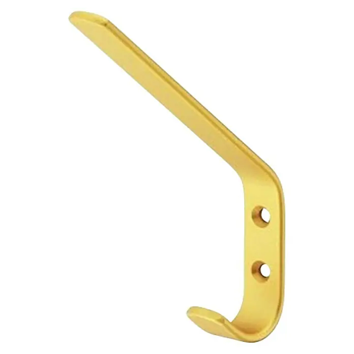 Häfele Garderobenhaken - L x B x H: 93 x 18 x 160 mm, Gold - Goldener Wandhaken zur Aufbewahrung von Jacken und Mänteln. Der Haken hat zwei Befestigungslöcher für eine sichere Montage an der Wand.