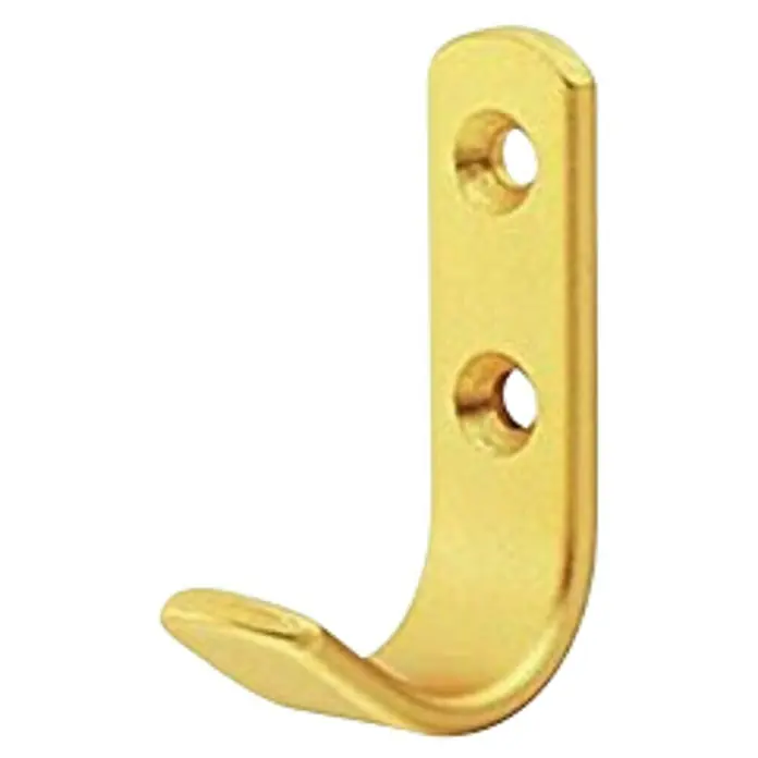 Häfele GarderobenhakenL x H: 35 x 60 mm, Gold - Goldener Wandhaken mit zwei Bohrlöchern zur Befestigung. Ideal für Bad, Küche oder Flur zum Aufhängen von Handtüchern oder Kleidung.