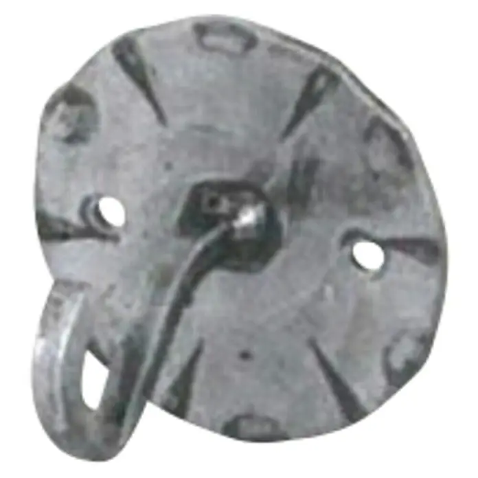 Häfele Gancho para pared - L x An x Al: 80 x 100 x 5 mm, Metal, Negro - Primer plano de un pendiente de plata con un gancho, que muestra la artesanía única y el diseño elegante de esta joya.