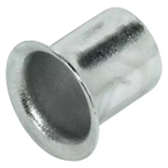 Suki Casquillo para muebles - Diámetro: 7,5 mm, Níquel - Ojete metálico plateado, tubular con un borde acampanado.
