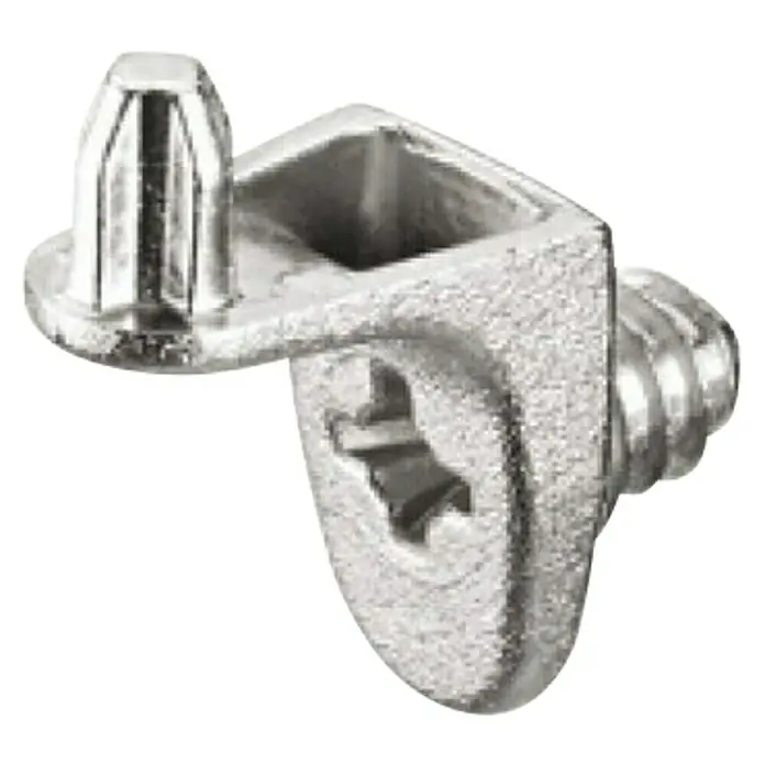 Suki Soporte para estantes - An x Al: 10 x 15,5 mm - Primer plano de un soporte metálico para estantes, mostrando su diseño robusto y fiable para el montaje y la estabilidad.