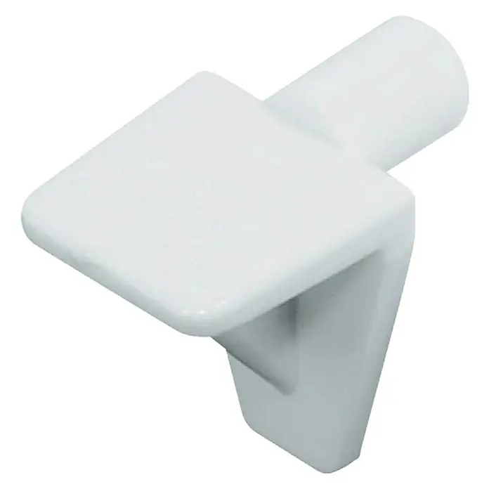 Suki Soporte para estantes - Blanco, Diámetro: 5 mm - Soporte de estante blanco, una pequeña pieza de soporte para estantes, ideal para armarios y sistemas de estanterías, minimalista y funcional.