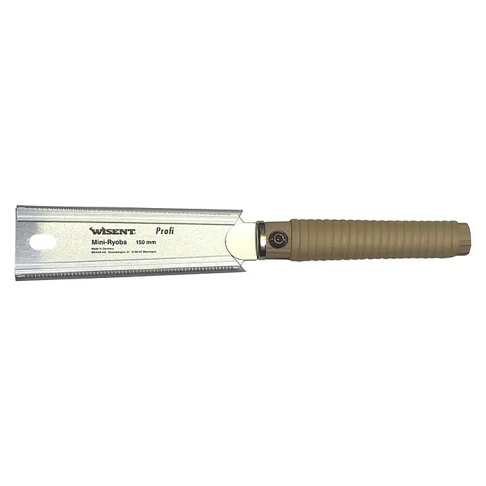 Wisent Japansäge Mini-Ryoba - Blattlänge: 150 mm, Anzahl Zähne: 20 Stk., Beidseitig gezahnt - Mini-Ryoba Handsäge mit 150 mm Sägeblattlänge und braunem Griff. Präzisionswerkzeug für feine Holzarbeiten und filigrane Schnitte.