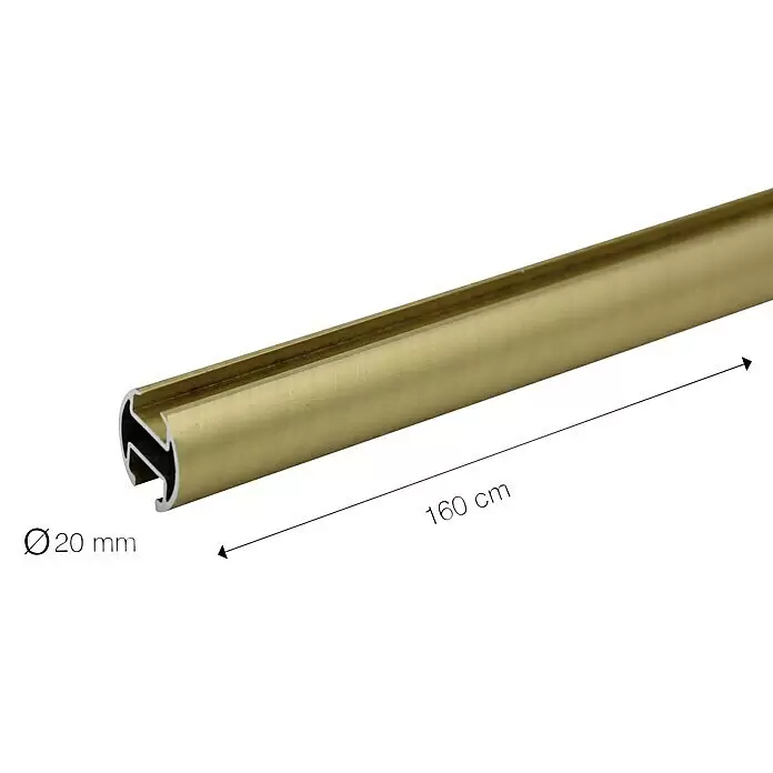 Sombra Gardinenprofil - 1 Stk., Messingoptik matt, Länge: 160 cm - Detailaufnahme