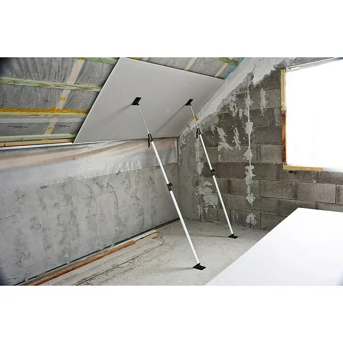 Schnellspann Deckenstützen & Türspanner Montagestütze - Spreizweite: 121 cm - 290 cm - Die Gipskartonstütze hält eine Platte an der Decke. Das praktische Werkzeug für den Trockenbau. Leichter Einbau durch Teleskopstangen.
