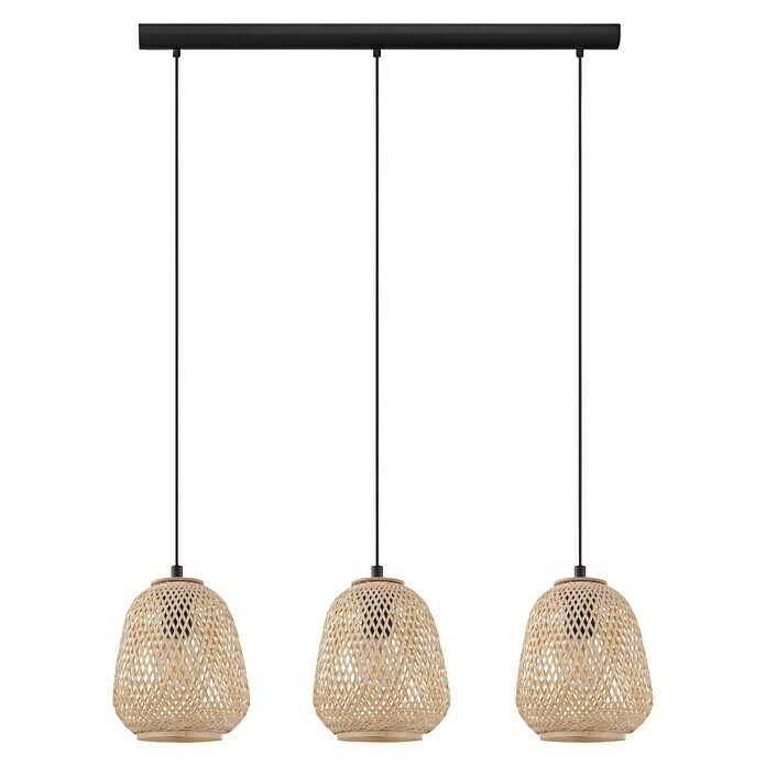 Eglo Dembleby Lámpara colgante (3 × 40 W, Natural, Altura: 110 cm)