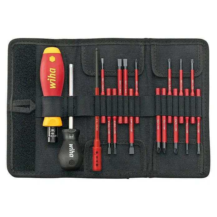 Wiha Schraubendreher-Set TorqueVario-S - 18 -tlg., Drehmomenteinstellung - Das Wiha-Schraubendreher-Set im praktischen Etui bietet eine vielseitige Auswahl für präzise Schraubarbeiten.