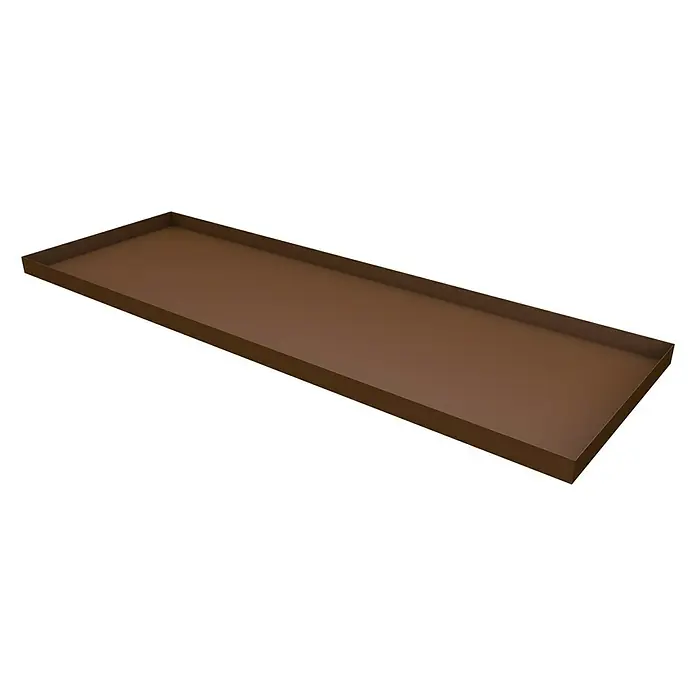 Gutta Kasten-Untersetzer Valenta 200 - L x B x H: 210 x 70 x 50 cm, Aluminium, Rost Matt - Braune rechteckige Pflanzschale mit niedrigem Rand, ideal für Zimmerpflanzen oder als Dekorationselement.