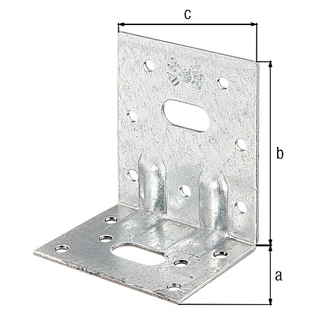 Alberts Escuadra para cargas pesadas (L x An x Al: 77 x 64 x 50 mm, Acero, 1 ud.)