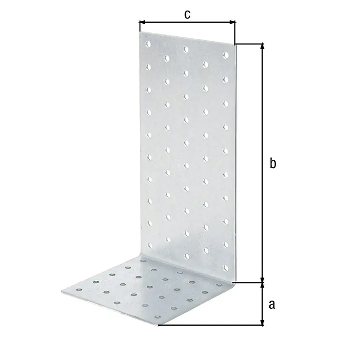 Alberts Lochplattenwinkel - L x B x H: 200 x 100 x 100 mm, Gesamtstückzahl: 1 Stk. - Winkelverbinder aus Metall mit Löchern für Holzkonstruktionen. Ideal für stabile Verbindungen im Bauwesen.