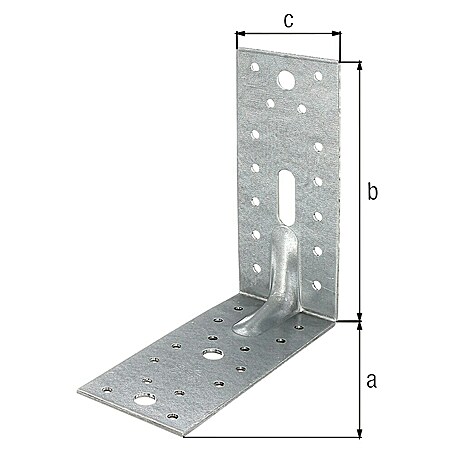 Alberts Schwerlast-Winkelverbinder (L x B x H: 150 x 150 x 65 mm, Stahl, 1 Stk.)