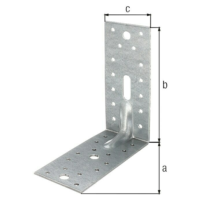 GAH Alberts Schwerlast-WinkelverbinderL x B x H: 150 x 150 x 65 mm, Stahl, 1 Stk. Diagonal View