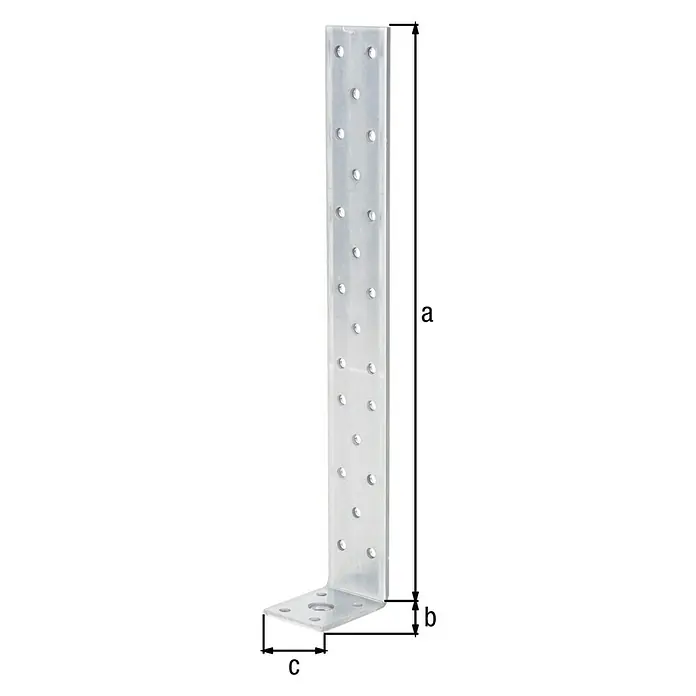 Alberts Zuganker - L x B x H: 300 x 54 x 40 mm - Ein stabiler Winkelverbinder aus Metall mit Löchern zur Befestigung, ideal für Holzkonstruktionen und Möbelbau.