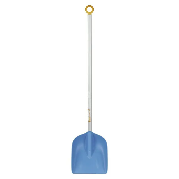 Fiskars Kinder-Schaufel My First - Art Stiel: Kurzstiel - Blaue Fiskars Schneeschaufel mit silberfarbenem Griff und gelbem Ring zum Aufhängen, ideal für den Winterdienst.