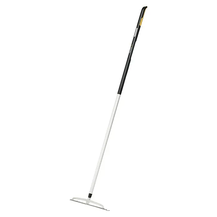 Fiskars Xact Rechen M - Arbeitsbreite: 37 cm, Langstiel - Fiskars QuikFit Rechen mit leichtem Aluminiumstiel und verstellbarem Kopf zum einfachen Reinigen von Rasenflächen und Beeten.