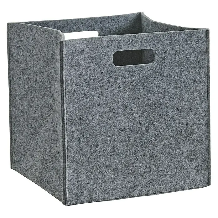 Zeller Present Allzweck-Korb eckig, grau - L x B x H: 320 x 320 x 320 mm - Grauer Filzaufbewahrungswürfel mit Griffen. Ideal für Organisation und Aufbewahrung im ganzen Haus.