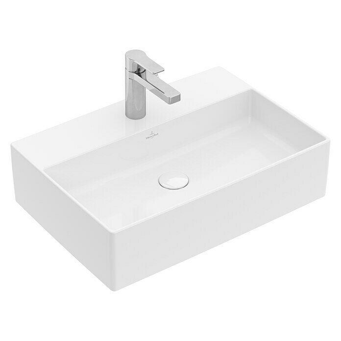 Villeroy & Boch Memento 2.0 Aufsatzwaschbecken (60 x 42 cm, Mit schmutzabweisender Glasur, Ohne Überlaufloch, Keramik, Weiß)